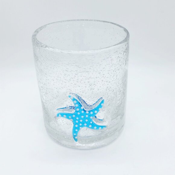 Starfish Bubble Glass Tumbler Mug by Homestudio Shoreline Collection